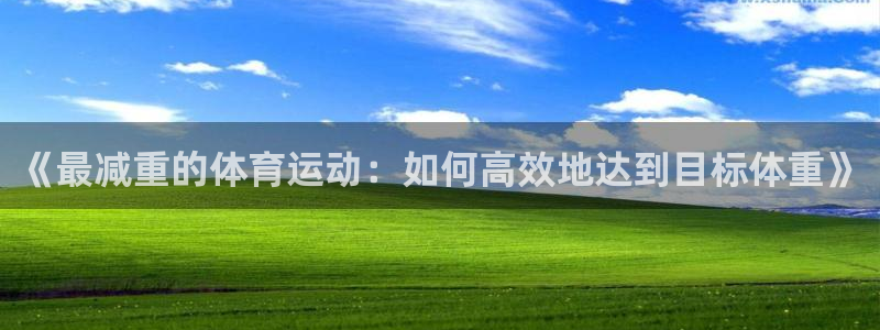 熊猫体育app下载安装：《最减重的体育运动：如何高效地达到目标体重》